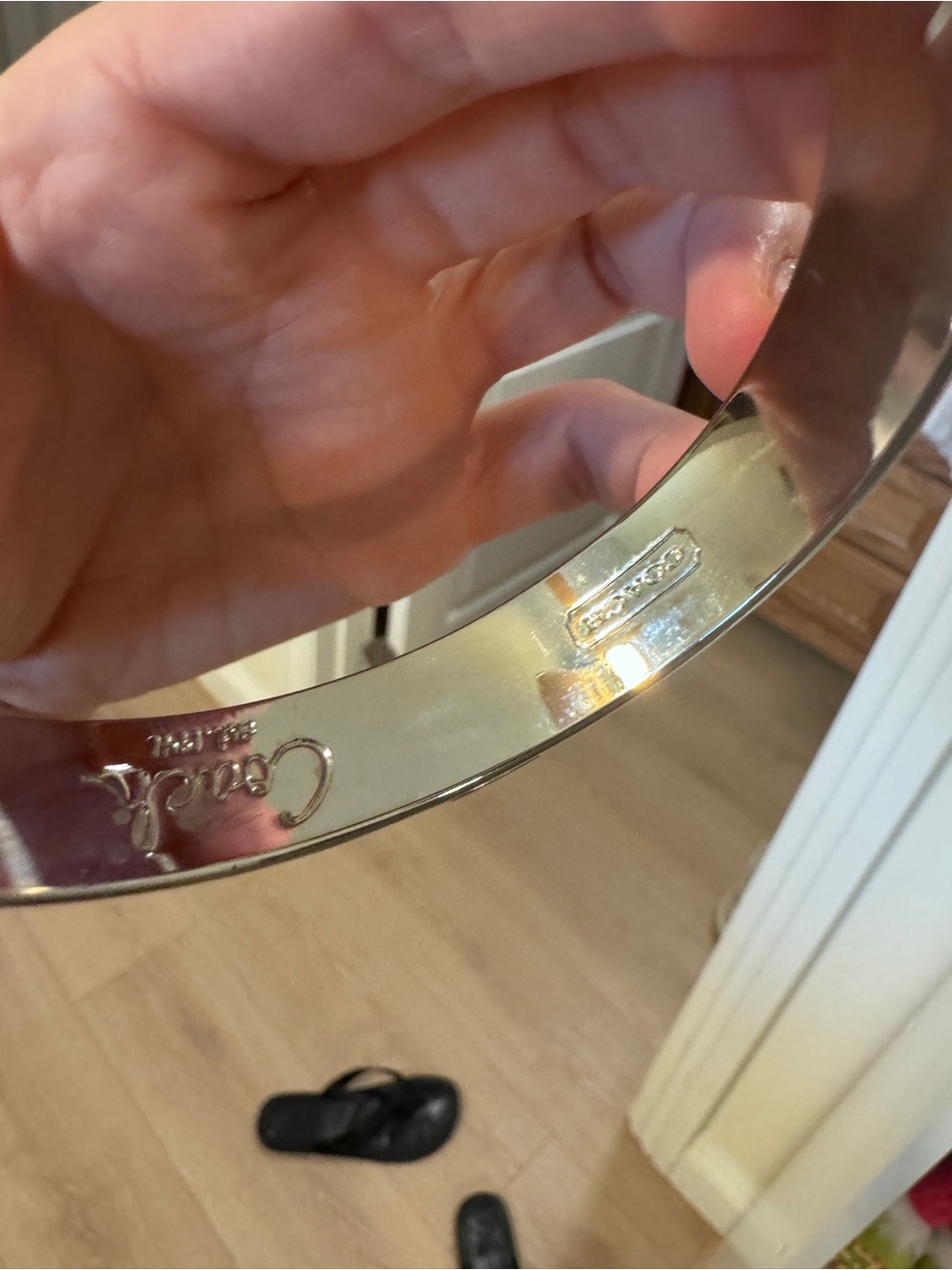 Coach Silver Logo-Patterned Cuff Bracelet - Picture 2 of 3
